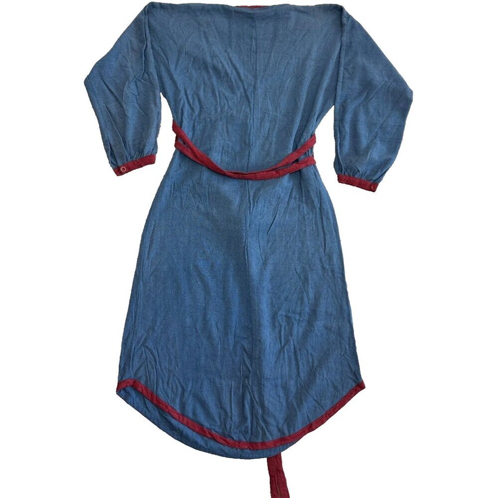 Vintage 70s Gurmeet’s San Francisco‎ Dress Dolman Cotton Belted - Picture 2 of 16